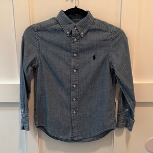 Kids Ralph Lauren Blue Denim long sleeve button down Shirt size 8